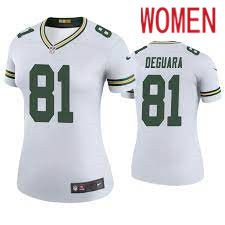 Women Green Bay Packers #81 Josiah Deguara Nike White Game NFL Jersey